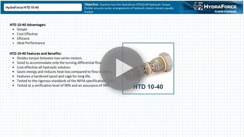 Vídeo: HydraForce HTD Hidráulico Divisor de Torque