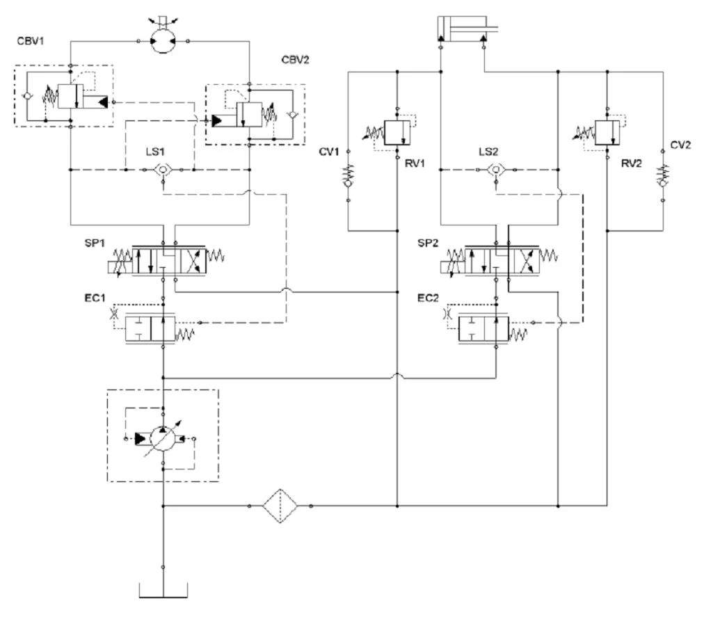 3-position 4-way directional circuit